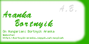 aranka bortnyik business card